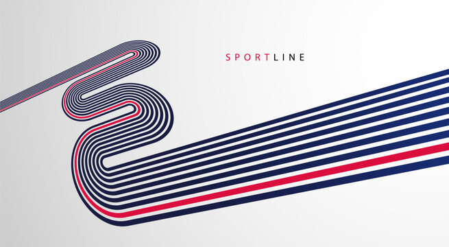 Abstract sport background with flowing parallel lines and single color accent symbolizing speed, focus, race momentum, athletic performance and competitive motion.
