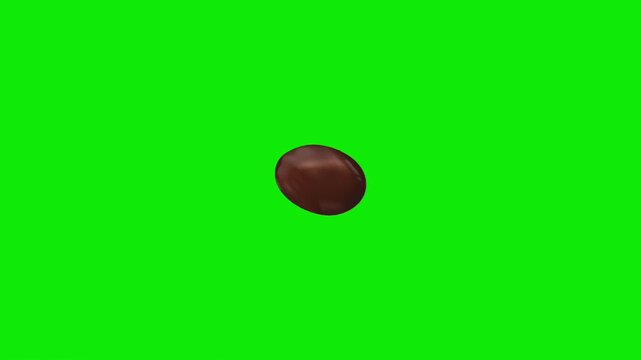 Chocolate cake dot punctuation animation on green screen background loop.