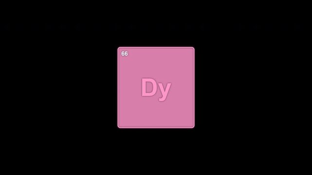 Dysprosium Dy Periodic Table Element Tile Clean No Text Overlay Alpha Channel 4K