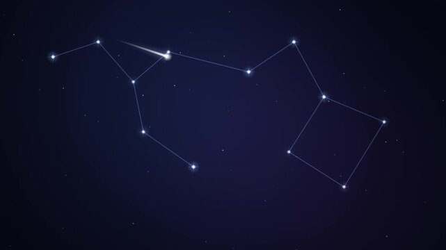 Twinkling Stars with Glowing Constellation Lines Night Sky Astronomy Zodiac Seamless Loop Background
