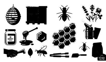 Beehive icon vector illustration set © MstLiza