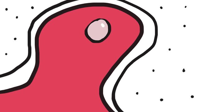 A red organism is moving on the screen.