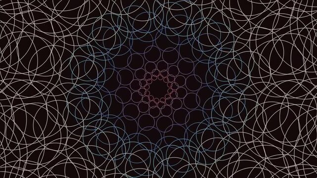 Abstract colorful lines on black background.