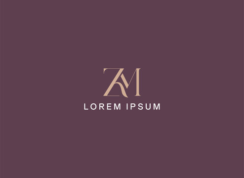Unique zkm letter typography brand logo design, zkm golden logo, kzm logo mark