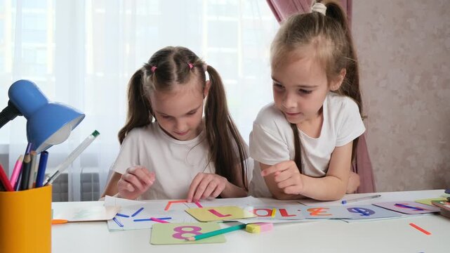 Child Struggling With Learning Task While Peer Provides Calm Emotional Guidance at Home