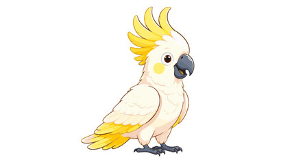 Cute yellow crested cockatoo cartoon vector illustration © Artstock
