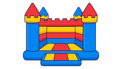 Colorful inflatable bounce house castle vector illustration © Artstock