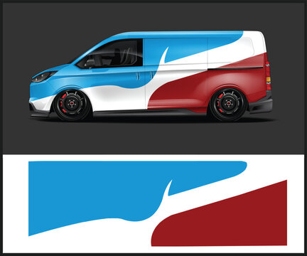 Dynamic Van Wrap Design with Abstract Colors