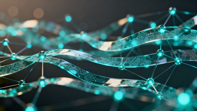 청록색_3D데이터스트림_하이테크_프레젠테이션_배경