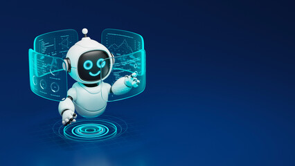 Fototapeta na wymiar AI agent robot workflow automation orchestrator artificial intelligence data coding icon flow process assistant technology futuristic 3d rendering.