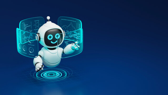 AI agent robot workflow automation orchestrator artificial intelligence data coding icon flow process assistant technology futuristic 3d rendering.
