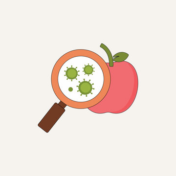 apple logo design with virus