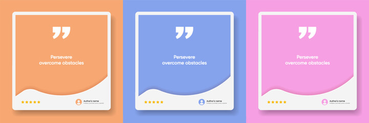 Obraz premium 3D bubble testimonial banner, quote, infographic. Social media post template designs for quotes. Empty speech bubbles, quote bubbles and text box. Vector Illustration EPS10.