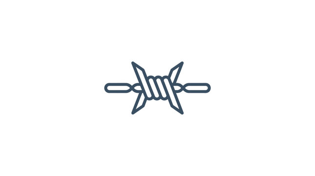 Minimal Barbed Wire Icon Vector
