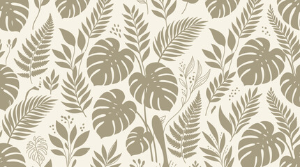Tropical leaf pattern with monstera and palm. © ILHAM