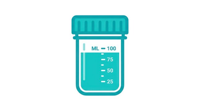Medical specimen collection container filled with liquid sample for clinical laboratory use.