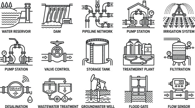 Water supply system infrastructure components