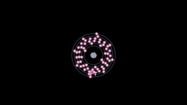 Praseodymium Pr Bohr Atom Model Clean No Text Overlay Alpha Channel 4K
