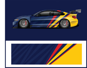 Fototapeta premium Dynamic Sports Car Wrap Design Illustration