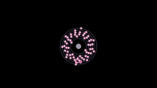 Cerium Ce Bohr Atom Model Clean No Text Overlay Alpha Channel 4K