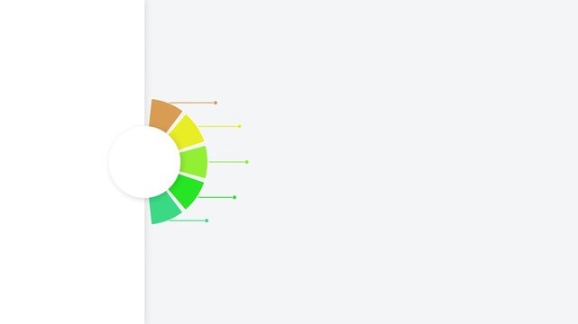 Circular infographic chart with five colorful segments for business data presentation