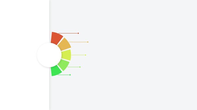 Gauge chart infographic with color coded segments for business data analysis
