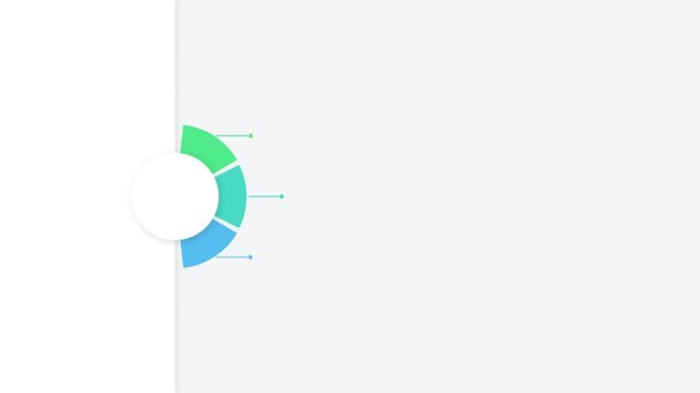 Circular pie chart infographic with three segments and connecting data lines