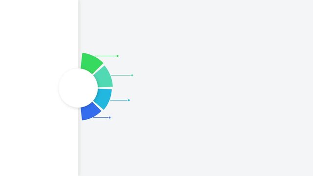 Circular infographic chart with four colorful segments and connecting lines