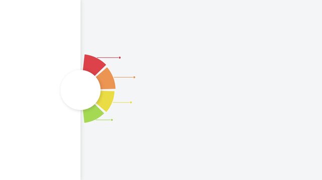 Circular infographic chart with four colorful segments and indicator lines