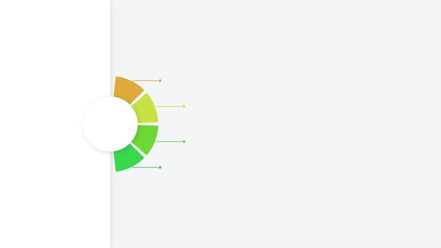Circular infographic chart with four colorful segments and connecting lines