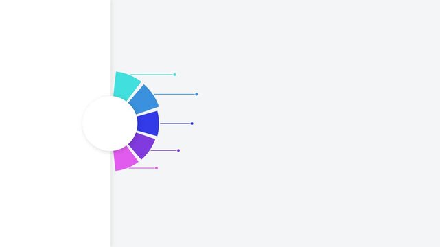 Circular infographic chart with five colorful segments for business data presentation