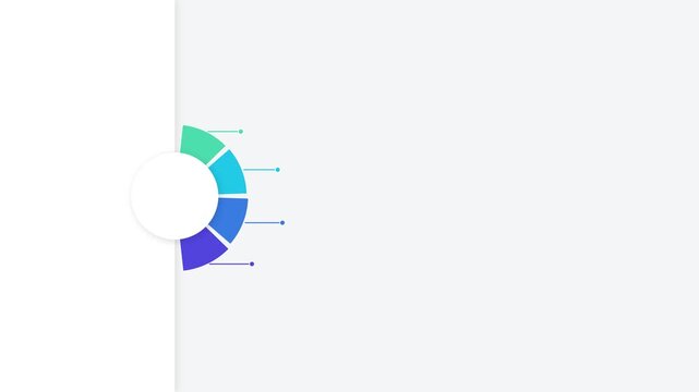 Circular infographic chart with four colorful segments and connecting lines