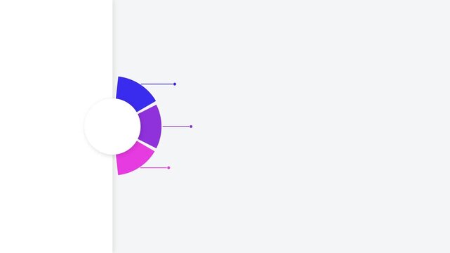 Circular donut chart infographic showing business data statistics with three segments