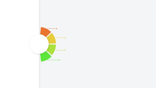 Circular infographic chart with four colorful segments and connecting lines