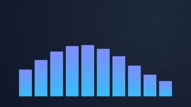 Animated blue bar graph showing data fluctuation