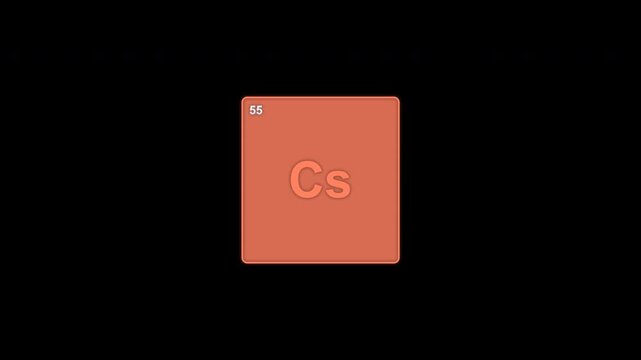 Caesium Cs Periodic Table Element Tile Clean No Text Overlay Alpha Channel 4K