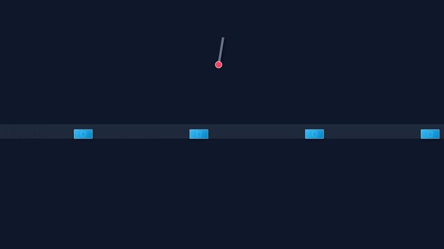 Abstract motion tracking icons moving on a dark background
