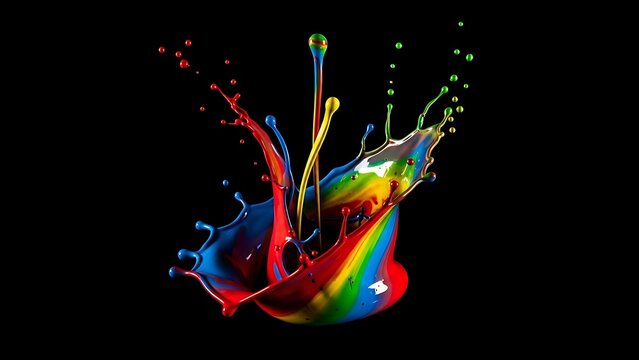 Vibrant paint splash an explosion of color and dynamic fluid art