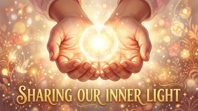 Open Hands Holding a Glowing Orb of Light and Energy
