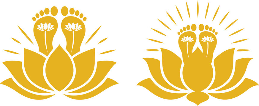 Goddess Laxmi Charan Paduka Lotus Design