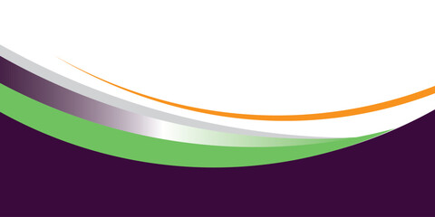 Obraz premium Modern abstract corporate header wave vector background with orange, green, and dark purple curved shapes.eps 10