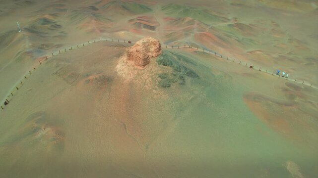 Remains of ancient Yumen Pass and Yangguan, Han dynasty military outpost along historic Silk Road
Earthen beacon fort ruins, ancient border checkpoint of northwest China dating back over two millennia