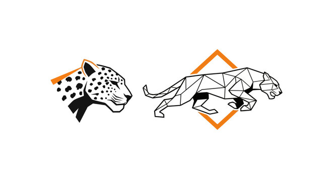 Geometric and Realistic Leopard Head and Body Designs.