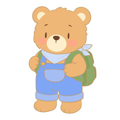 Obraz premium The Bear with backpack - Back To School 05