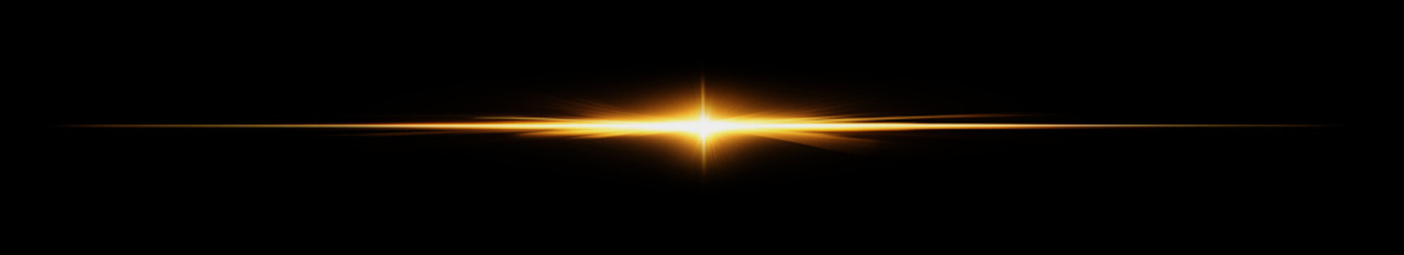 Lens Flare Light Streak on Black Background, Elegant Cinematic Optical Glow Overlay, Luxury Light Leak Effect, Abstract Energy Bea