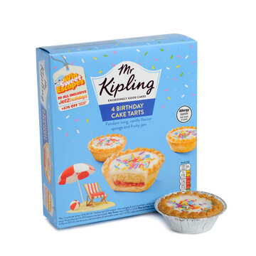 Mr Kipling Birthday Cake Tarts packaging box