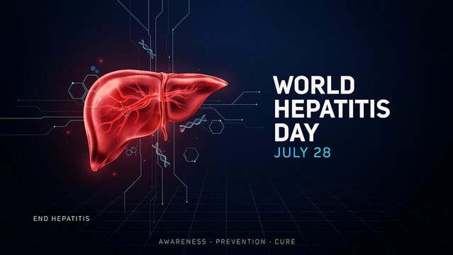 World hepatitis day liver illustration july 28