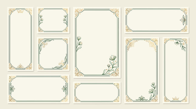 Elegant Vintage Borders and Frames Collection | Floral Decorative Elements