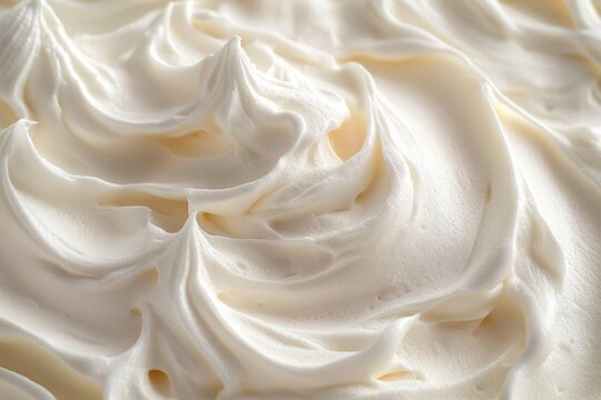 close-up of creamy white whipped swirls and peaks evoking indulgent comforting dessert texture