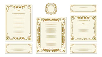 Fototapeta premium Ornate Vintage Borders and Frames Collection - Decorative Design Elements